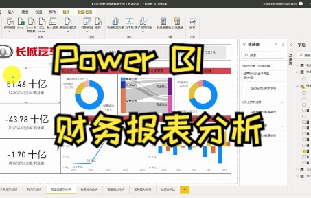 用Power BI制作上市公司财务报表分析案例:现金流量表可视化分析哔哩哔哩bilibili