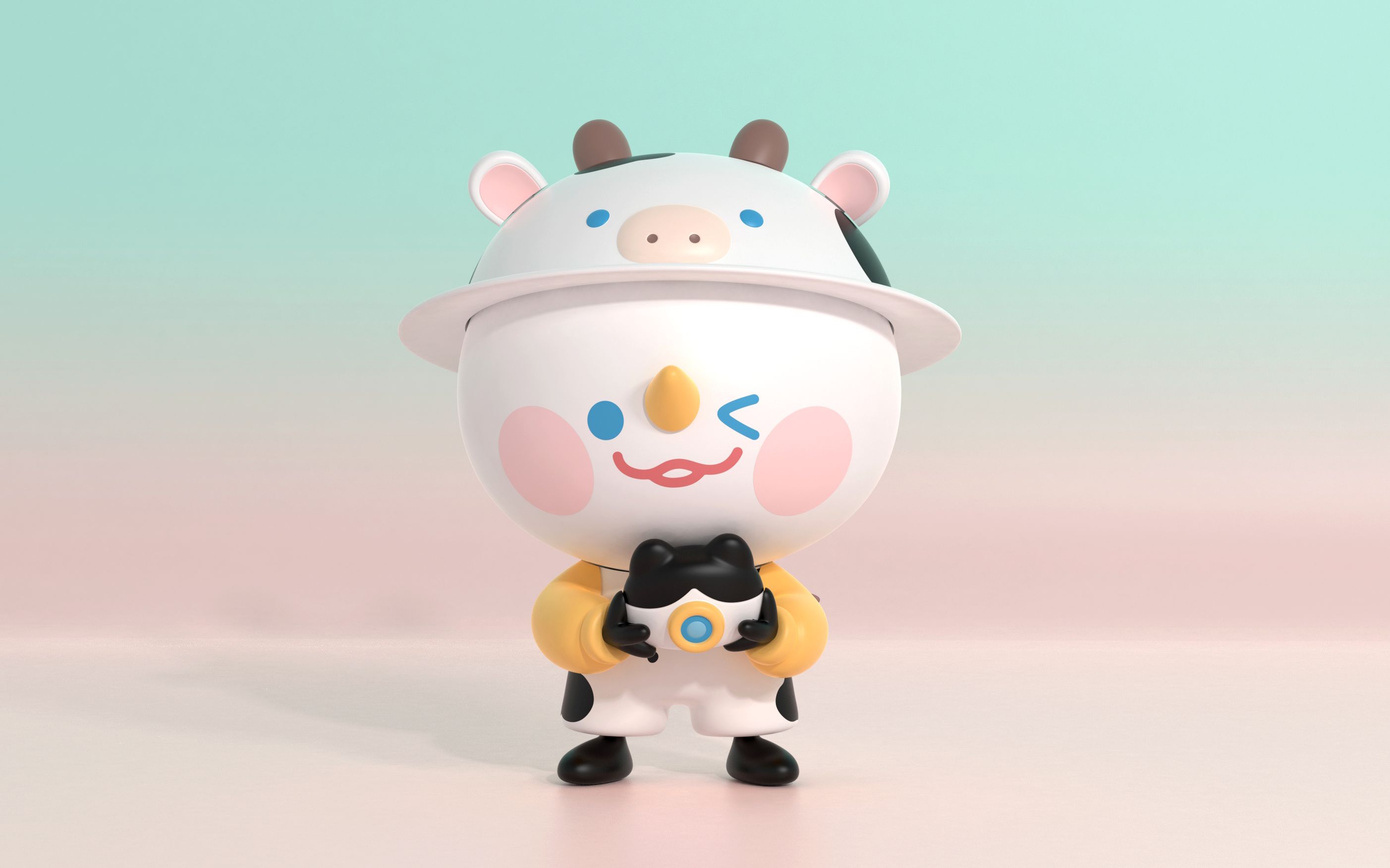 豆宝family奶牛牧场来啦w一个潮玩的建模渲染过程