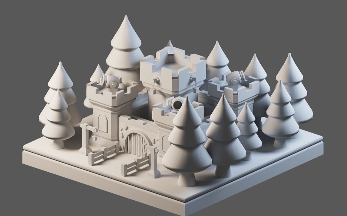 两小时从零教你制作3d卡通城堡模型 3dmax零基础房屋建模教程