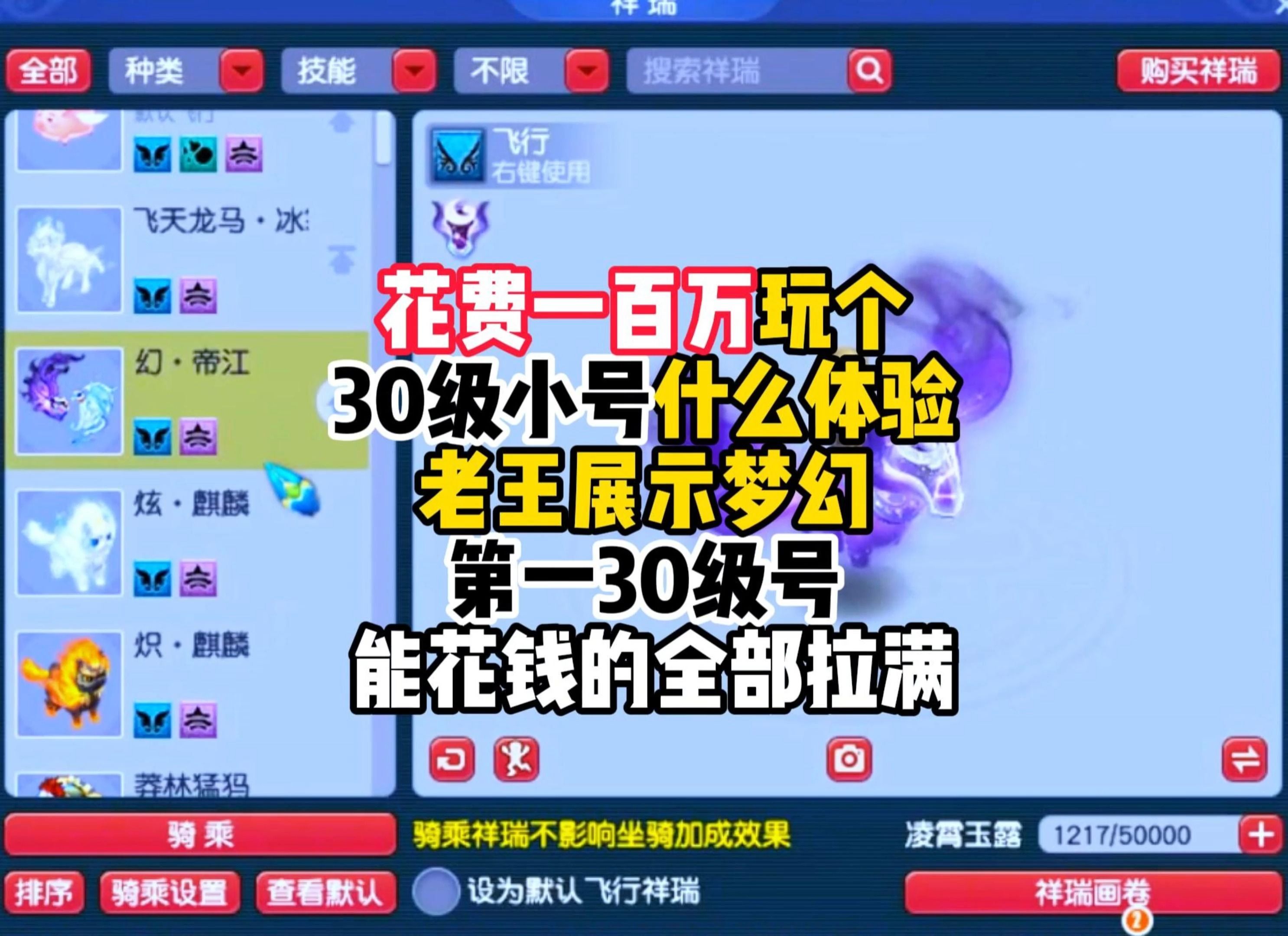 花费一百万玩个30级小号是什么体验?老王展示没梦幻第一30级号!网络游戏热门视频