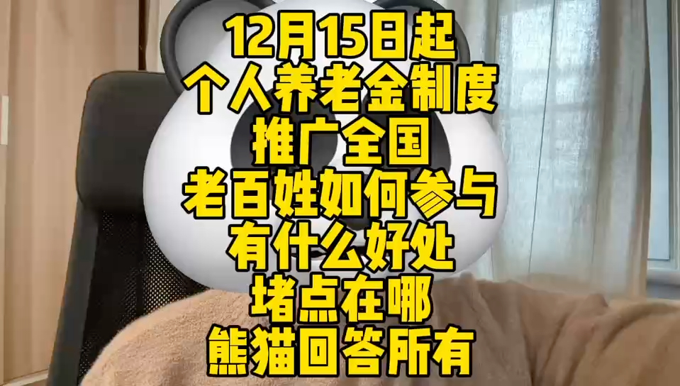 12月15日起 个人养老金制度 推广全国 老百姓如何参与哔哩哔哩bilibili