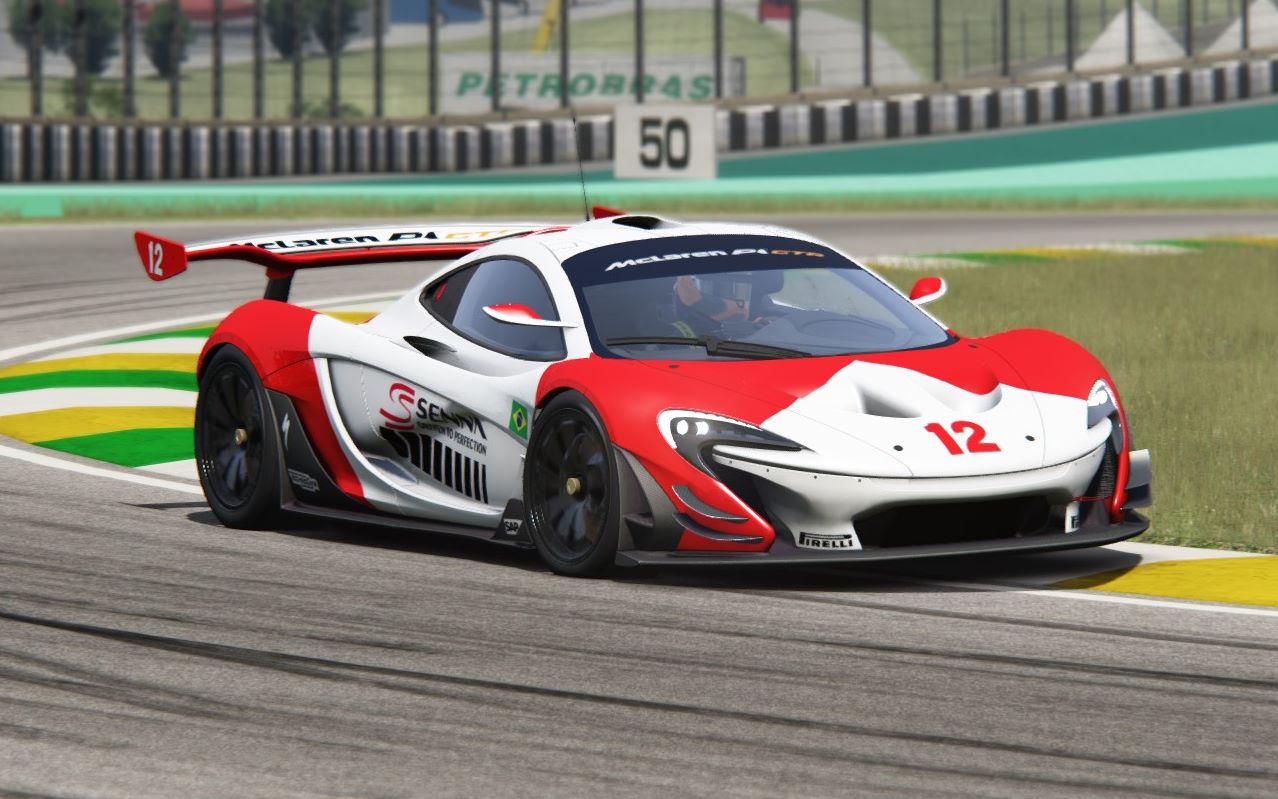 车神塞纳订制版涂装迈凯伦p1 gtr巴西赛道单圈 神力科莎 简森巴顿制作