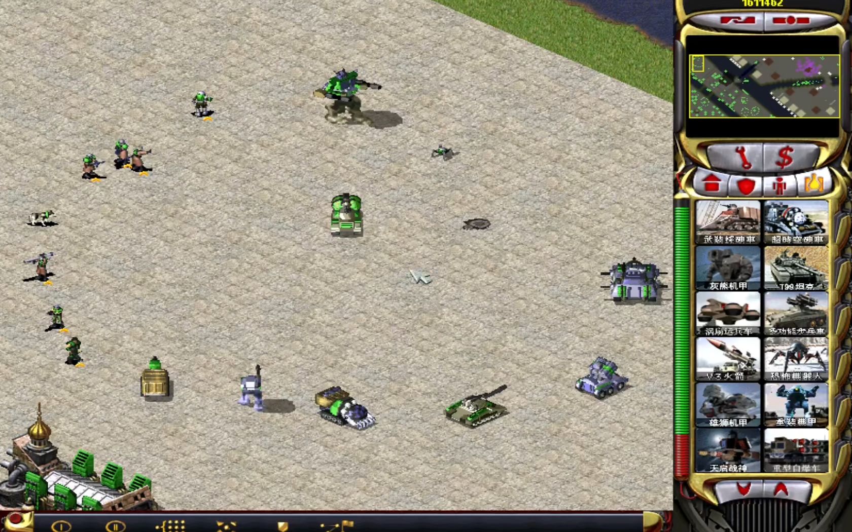 com【红警2兵临城下之机甲争霸】mod自带新地图war arena 001,古巴1v3