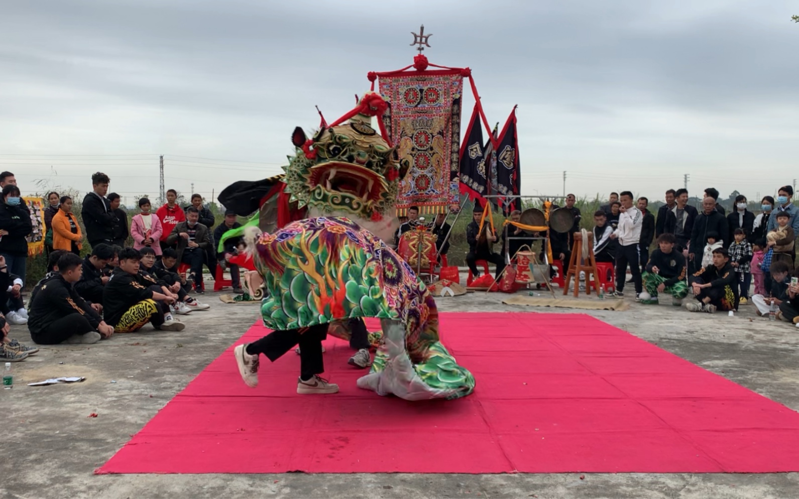 海陆丰虎狮陆丰潭西上埔乡太平德义堂正月初十在潭西太平收狮迹1麒麟狮汇演哔哩哔哩bilibili