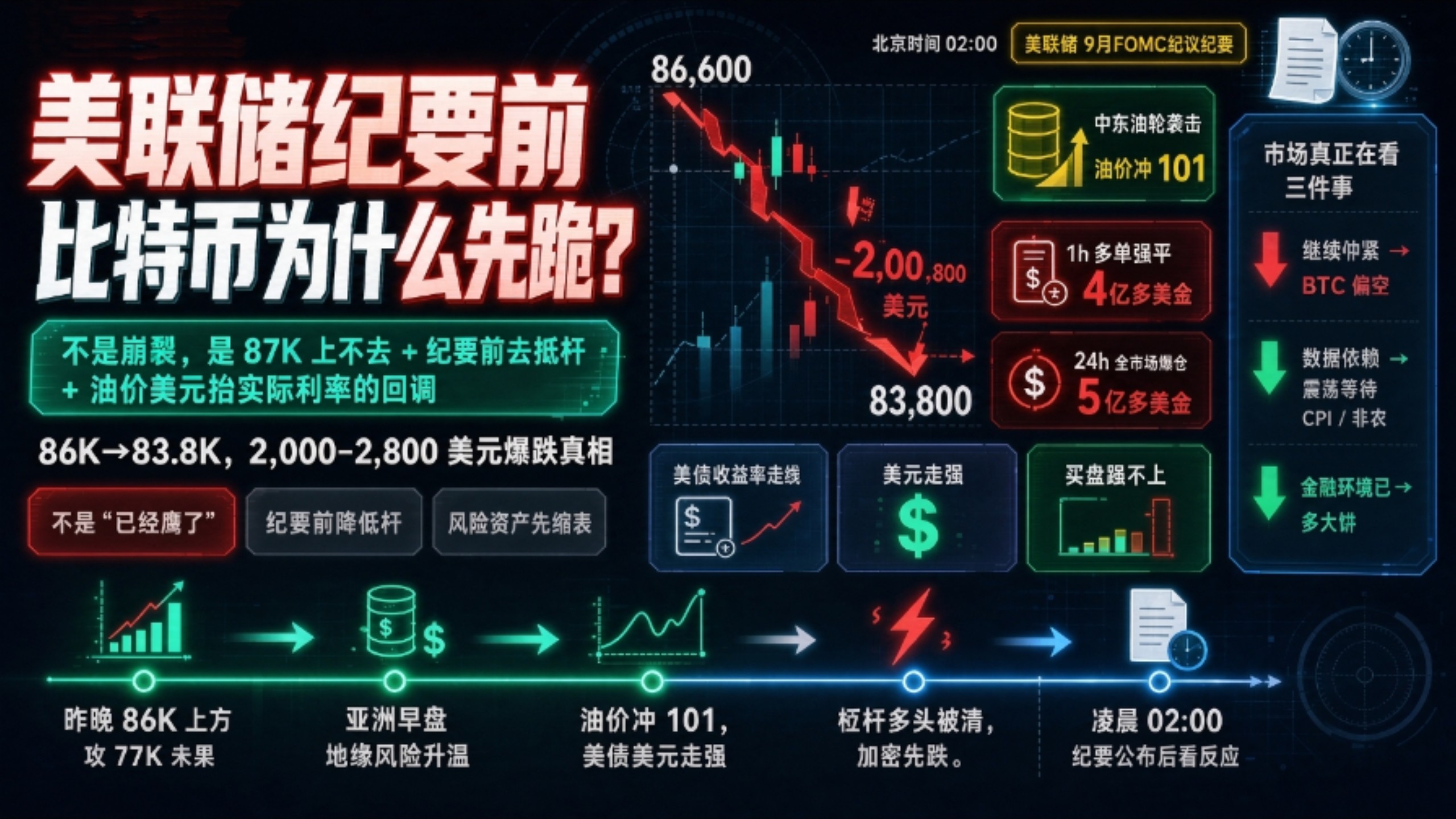 炸裂标题：凌晨2点美联储纪要！为啥美股还在涨，大饼提前先跪了？