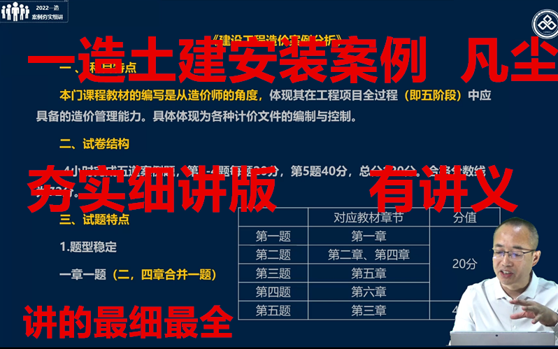 [图]2022年一造案例-基础班-凡尘-完（有讲义-包含土建和安装）