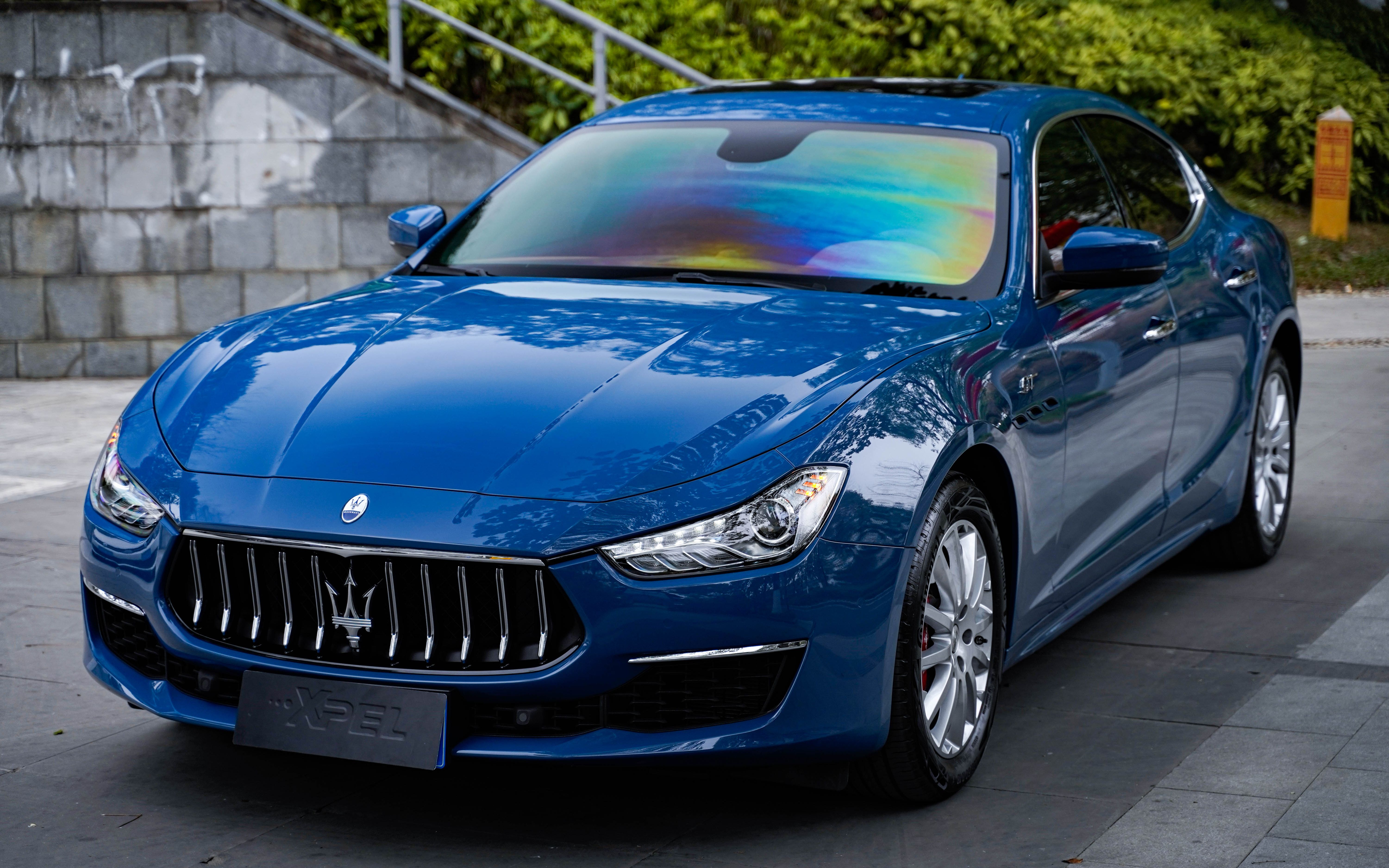 贴了海王星蓝的玛莎拉蒂ghibli有多帅