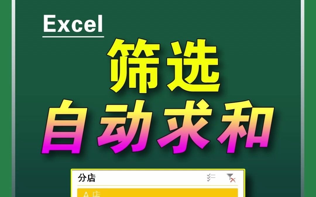 筛选自动求和,真实用!哔哩哔哩bilibili