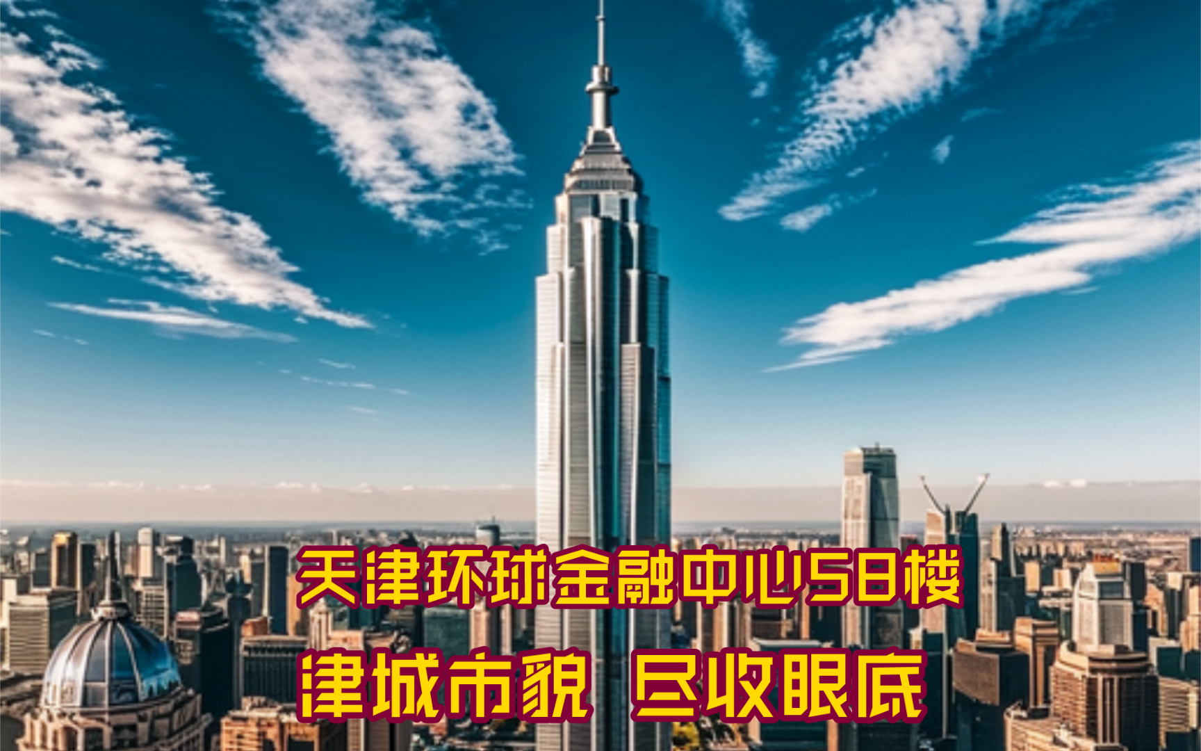 介绍天津一个新的打卡地,走进天津环球金融中心 58 楼,整个天津市貌尽收眼底.哔哩哔哩bilibili