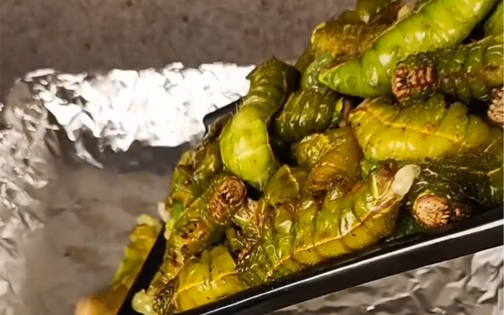 【黑暗料理】烤大青虫,贼啦香