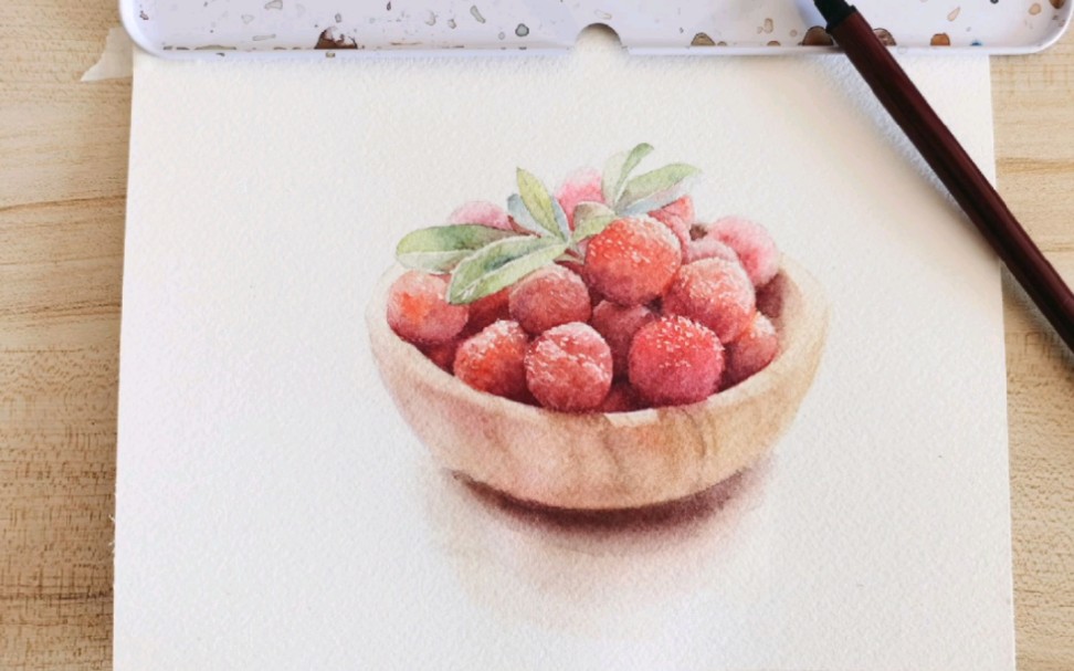 【水彩】手绘杨梅—送给喜欢杨梅的你—吃货的画画日常