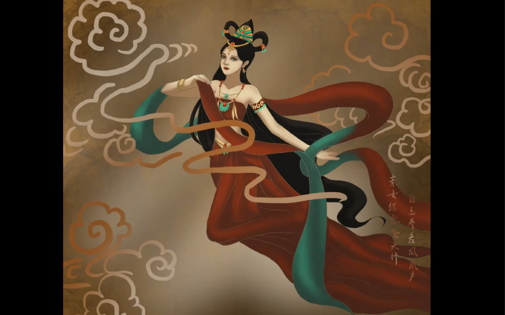 【板绘】飞天仙女～敦煌配色超好看!
