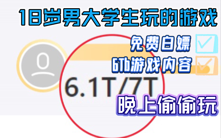 [图]6T游戏大合集免费白嫖！适合18岁男大学生晚上玩的杨过游戏！电脑安卓用户狂喜~