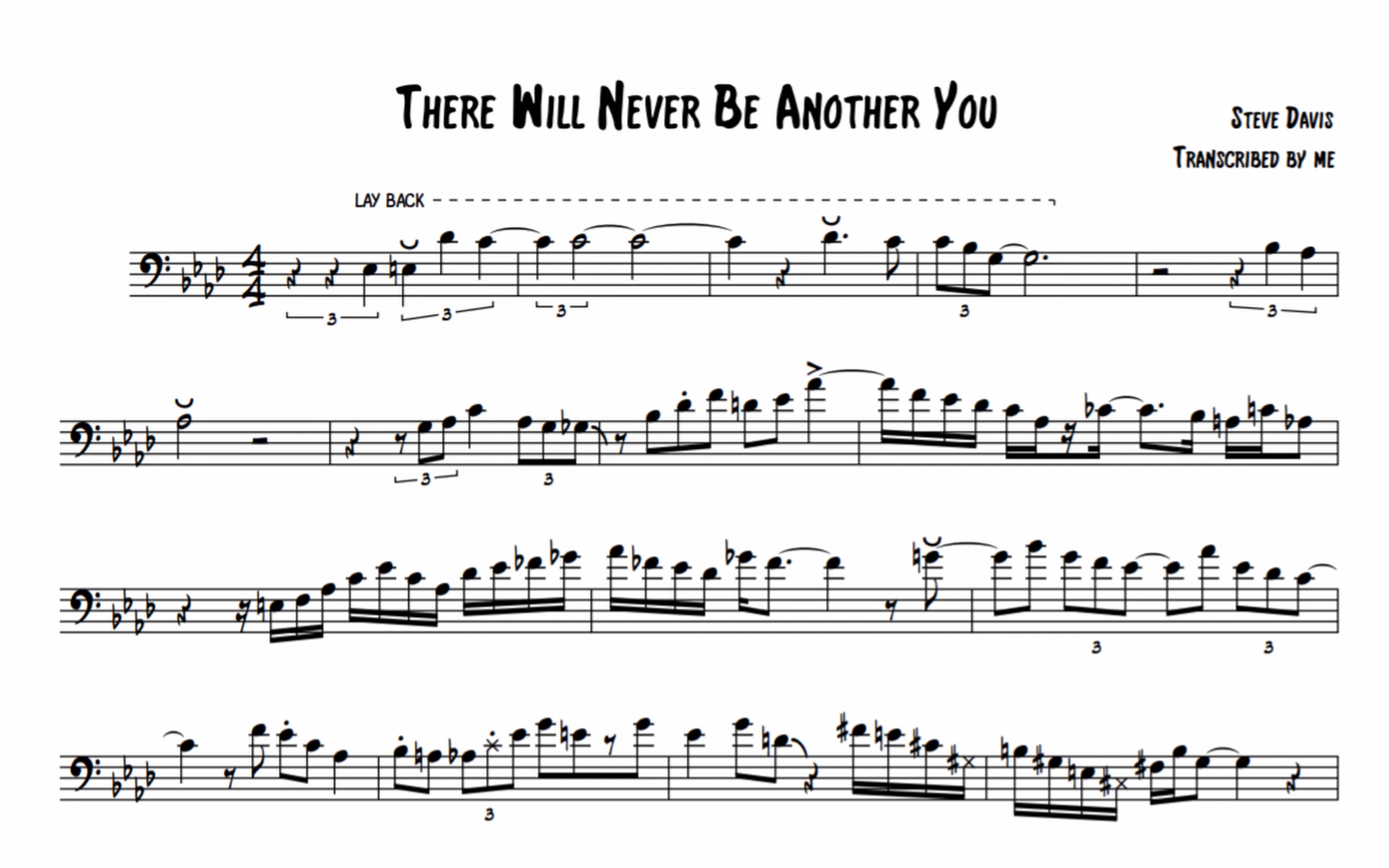 [图]There Will Never Be Another You - Steve Davis Transcription