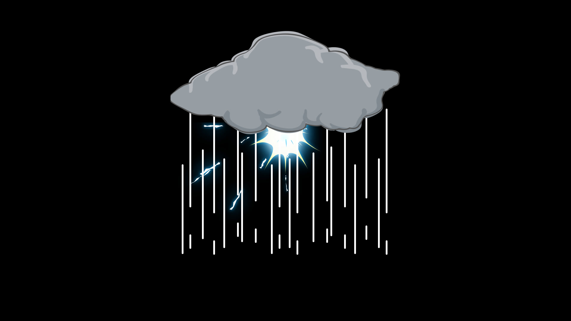 【绿幕素材】卡通闪电下雨绿幕素材无版权无水印自取〔1080 hd]_哔哩