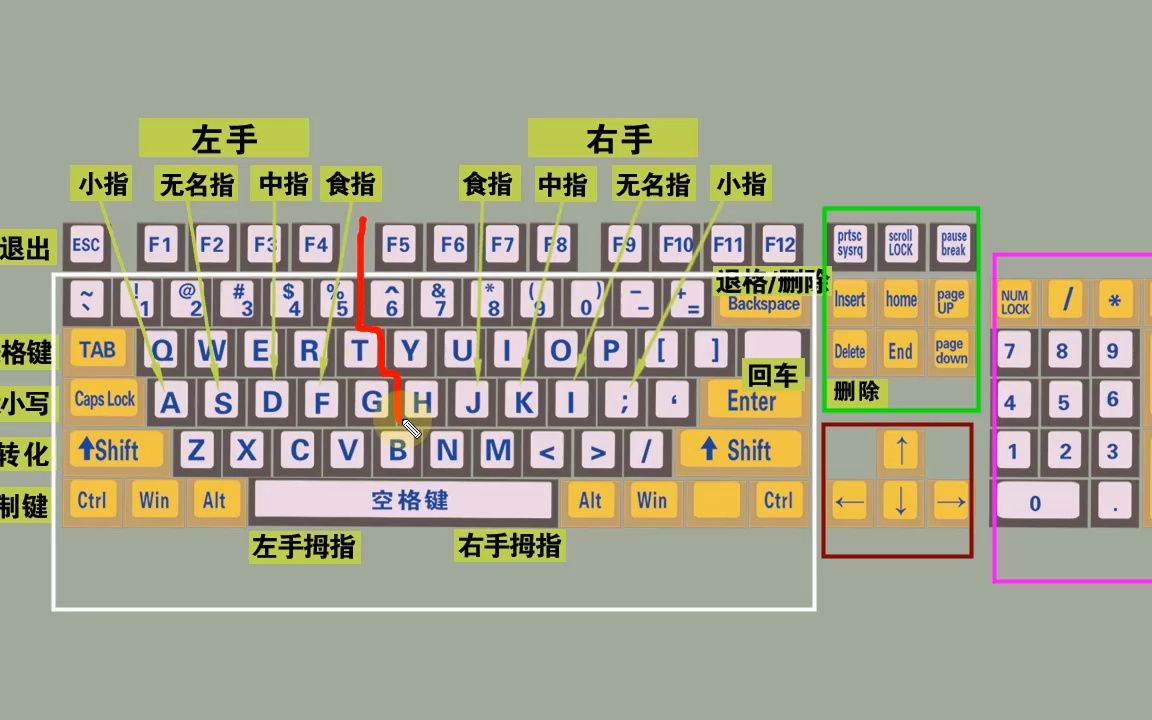 电脑初学者认识键盘和键盘正确打字方法