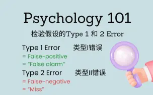 下载视频: Psychology101|检验假设的Type 1 Error 和Type 2 Error