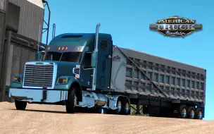 Download Video: 《美洲卡车模拟》拉着127吨的石灰石结果把前车铲飞了 American Truck Simulator