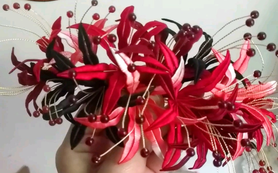 彼岸花缠花发冠