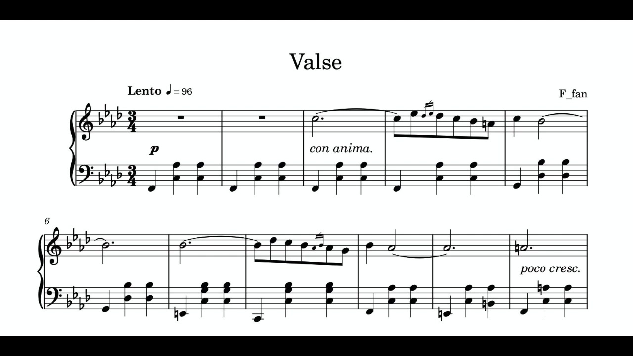 【原创】Valse in F Minor(第一首圆舞曲)哔哩哔哩bilibili