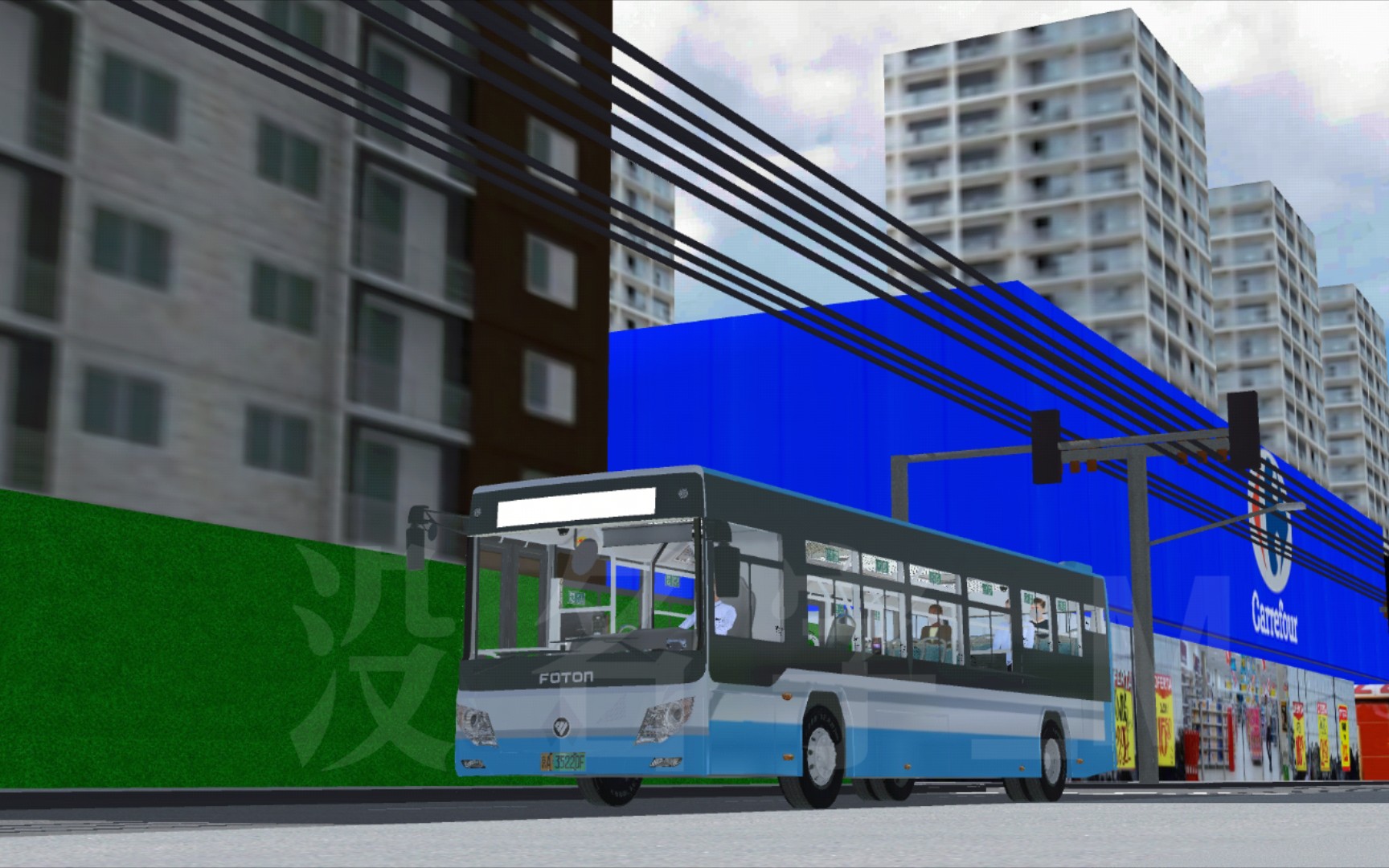 [pbsu]驾驶福田客车bj6105evca-27北京运通涂装行驶于某地图的8009-10