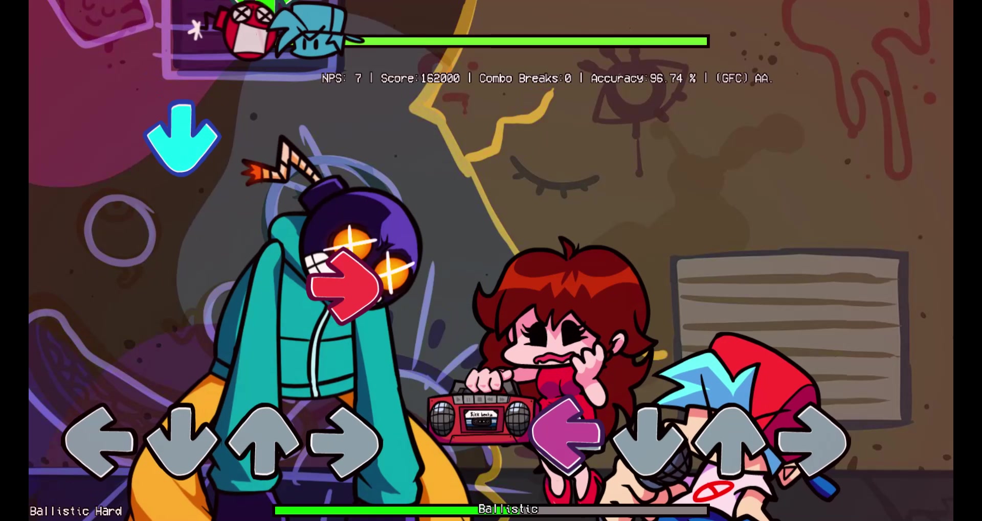 [fnf]新版whitty第三阶段5miss通关(ballistic)_哔哩哔哩bilibili