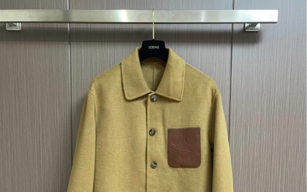推荐原单loewe罗意威2023fw秋冬最新款男士羊毛羊绒外套 翻领夹克