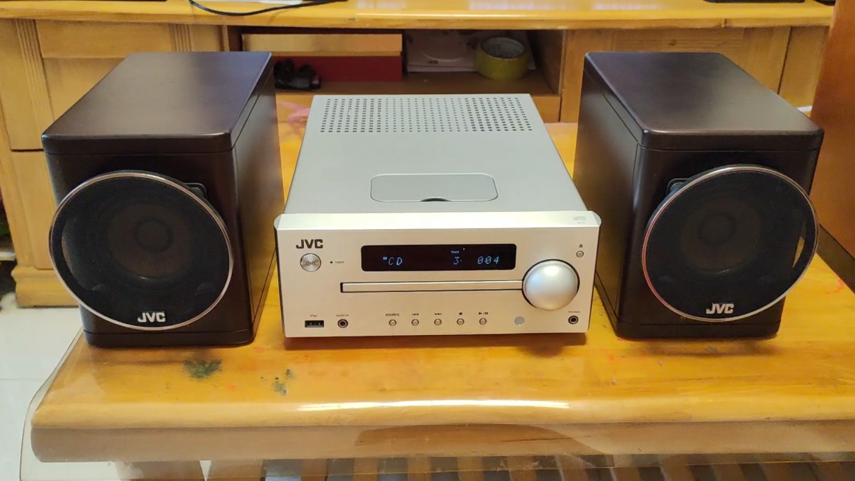 hifi组合音响 jvc exn1会歌唱的木头,樱桃木箱体 桦木盆喇叭,音质是