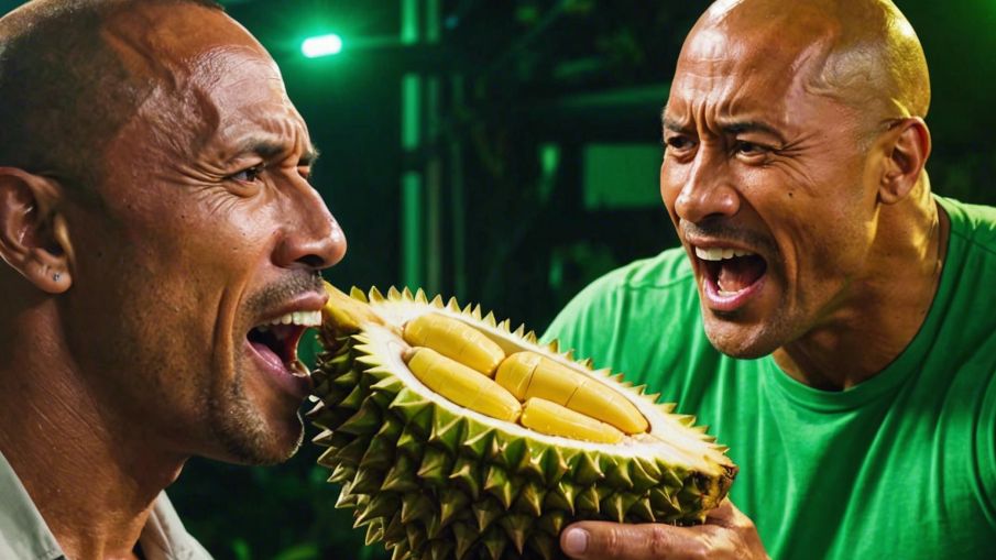 【cyf/ai】巨石强森吃榴莲!