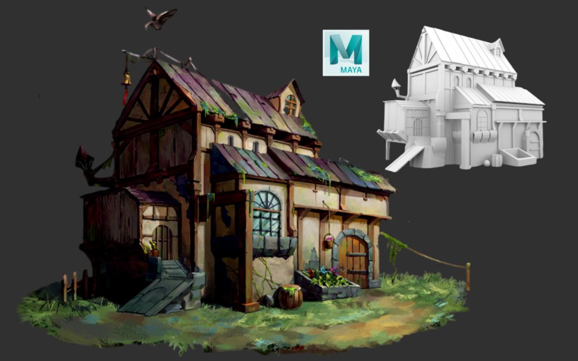 【maya建模】写实房子场景模型制作,新手也能学的场景建模案例!