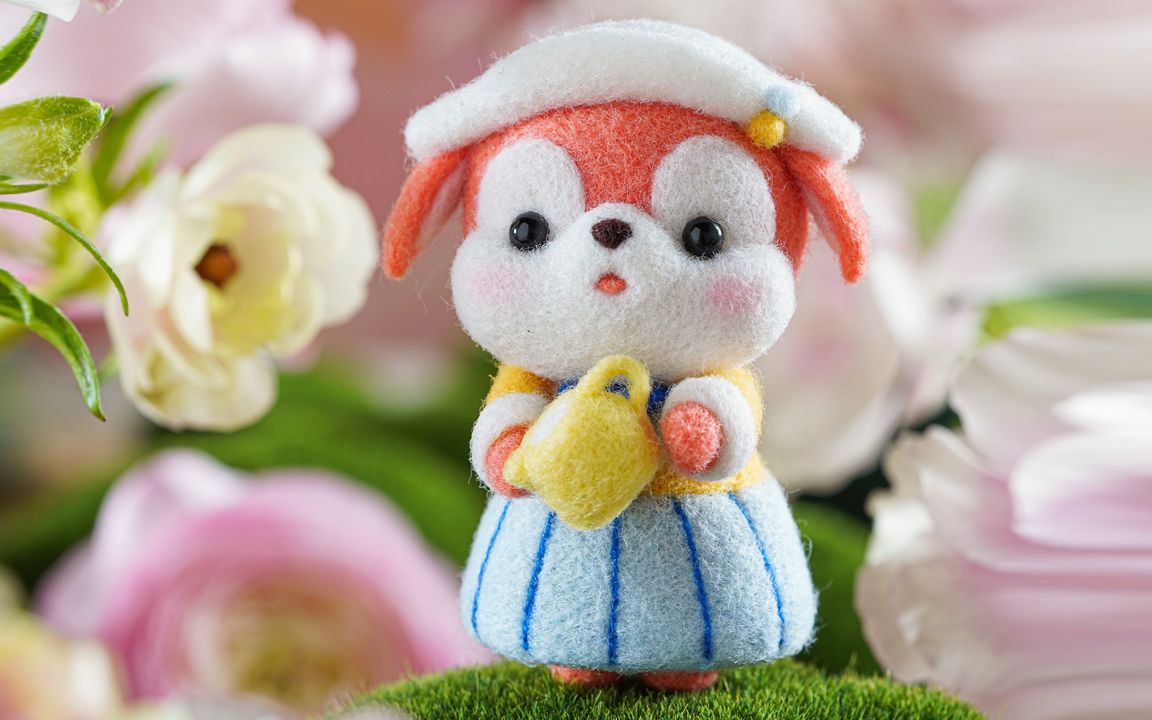 【梧桐家羊毛毡】原创 牛奶小狸 羊毛毡戳戳乐手工diy制作教学视频