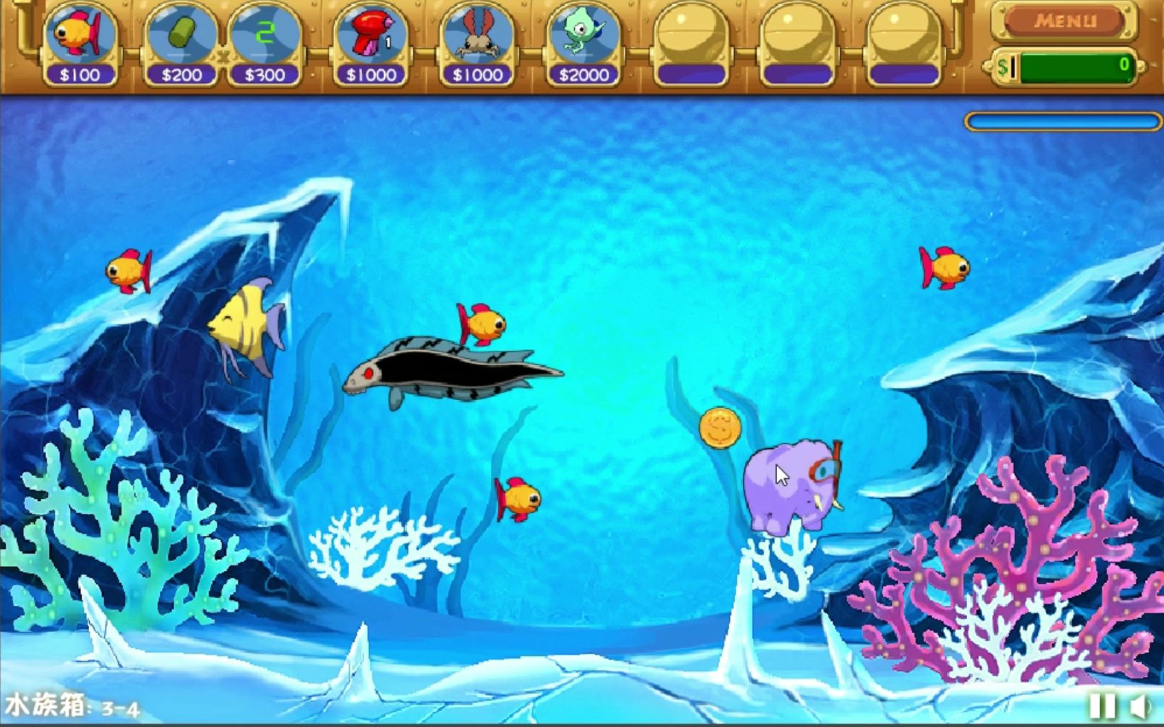 4399怪怪水族馆二代同人:关卡 3-4