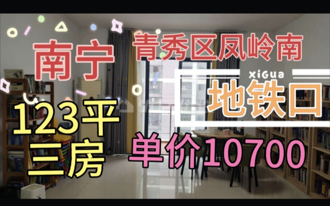 南宁青秀区地铁口1号线凤岭站,123平三房,132万,单价10700的电梯房!哔哩哔哩bilibili