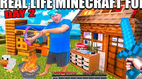 Minecraft 真人生存第4天real Life Minecraft Box Fort 24 Hour Challenge Day 4 哔哩哔哩 Bilibili