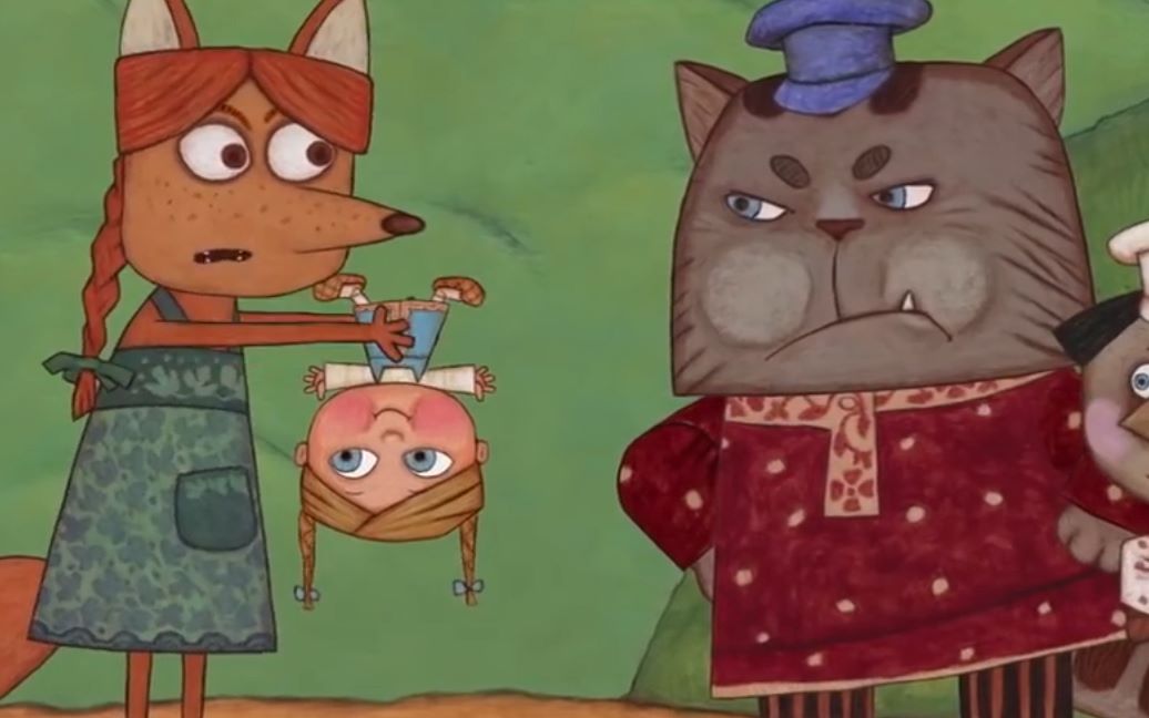 小女孩一个人在家,父母及时赶到,大灰狼灰溜溜的跑了!