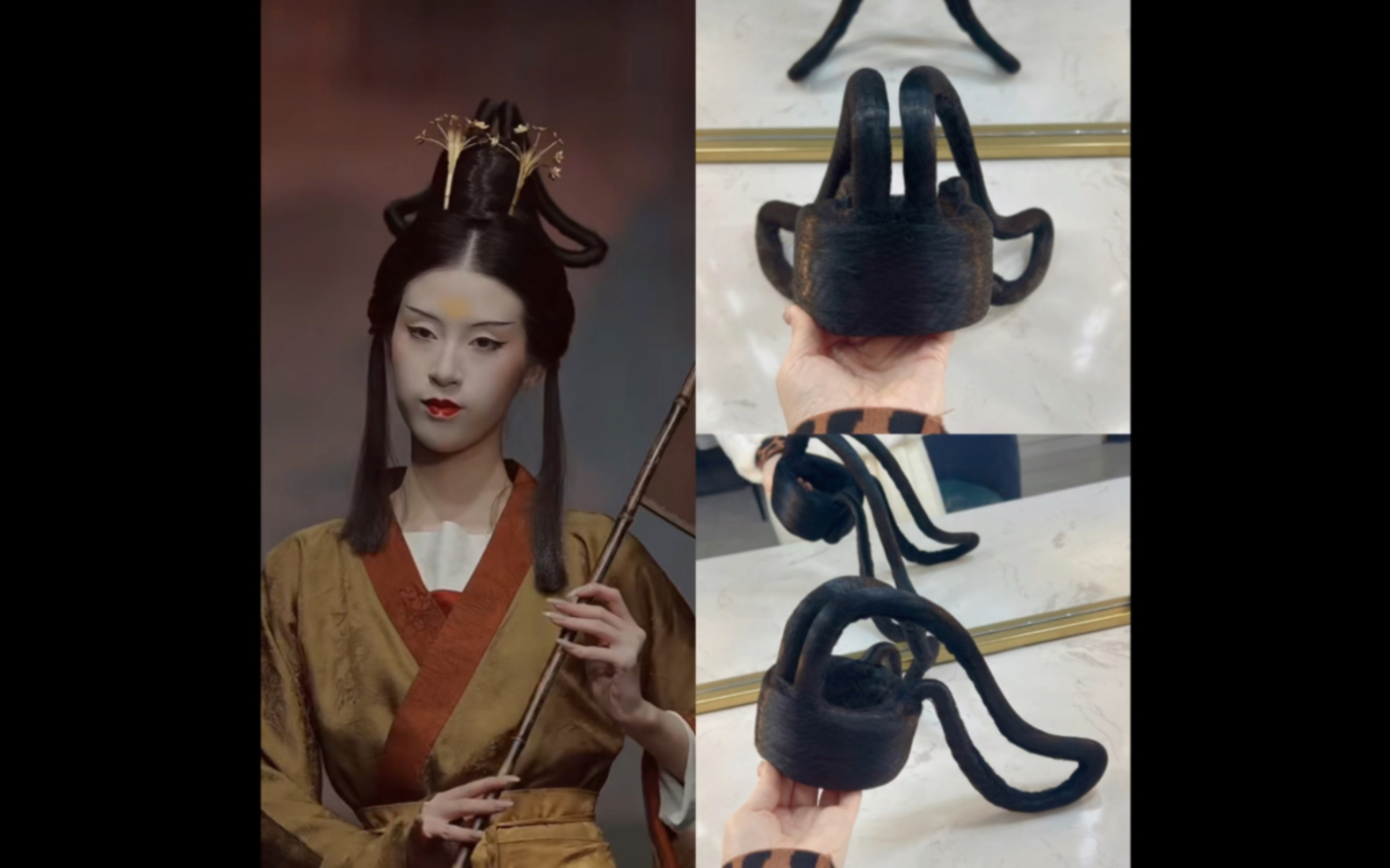 国丝汉服节魏晋古装发髻骨架制作教程