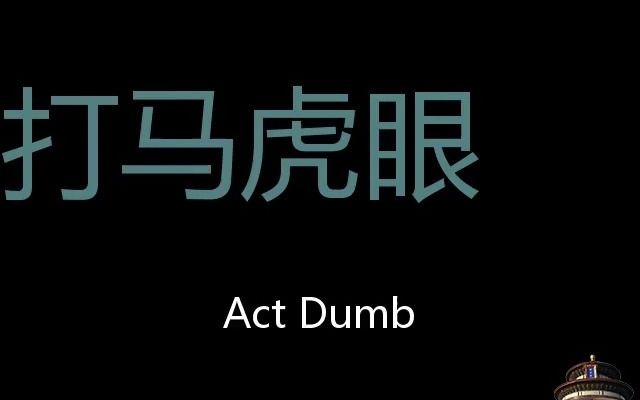 打马虎眼 chinese pronunciation act dumb