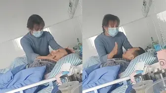 Download Video: 女子厉声教育病床上的老伴，老伴无助瘪嘴大哭，一巴掌绷不住了