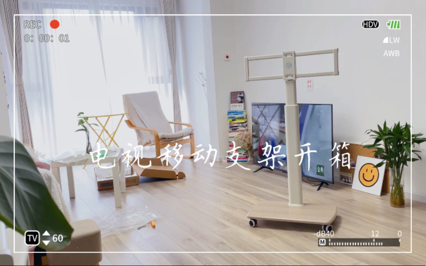 HOME |电视移动支架开箱|一个人把电视挂上去哔哩哔哩bilibili