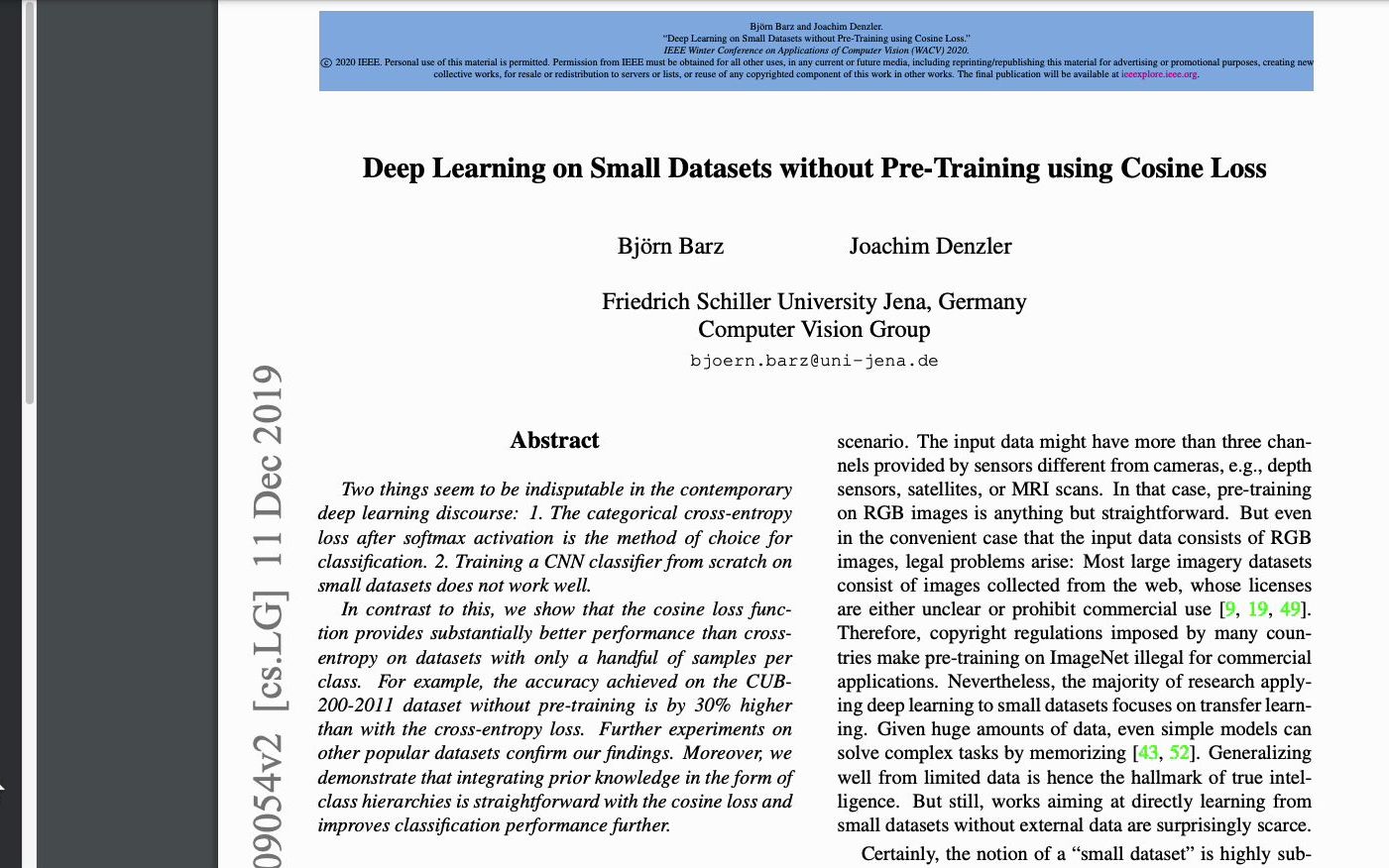 【读论文】Deep Learning on Small Datasets without PreTraining using Cosine Loss 【1p】哔哩哔哩bilibili