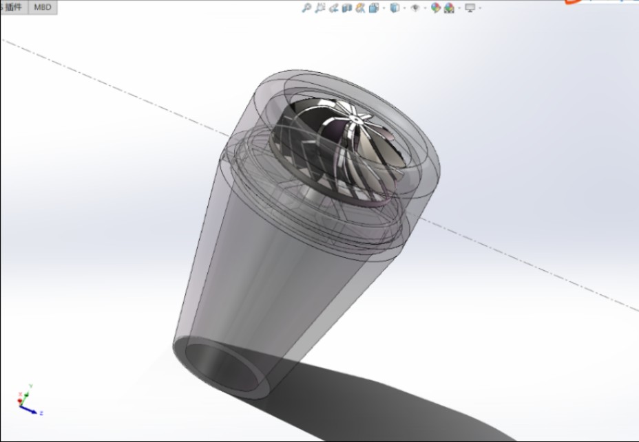 solidworks离心压气式吹风机