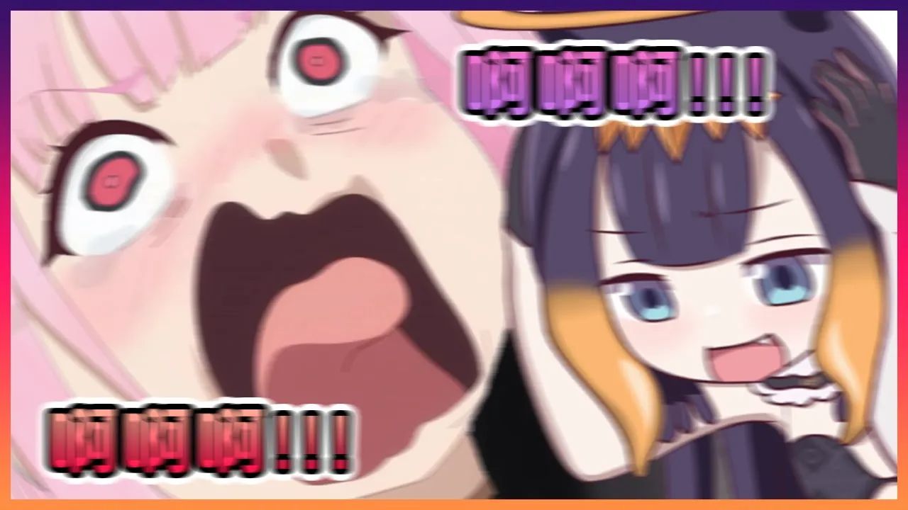 突然被险恶之兽袭击的calli和ina被吓到大叫了出来!