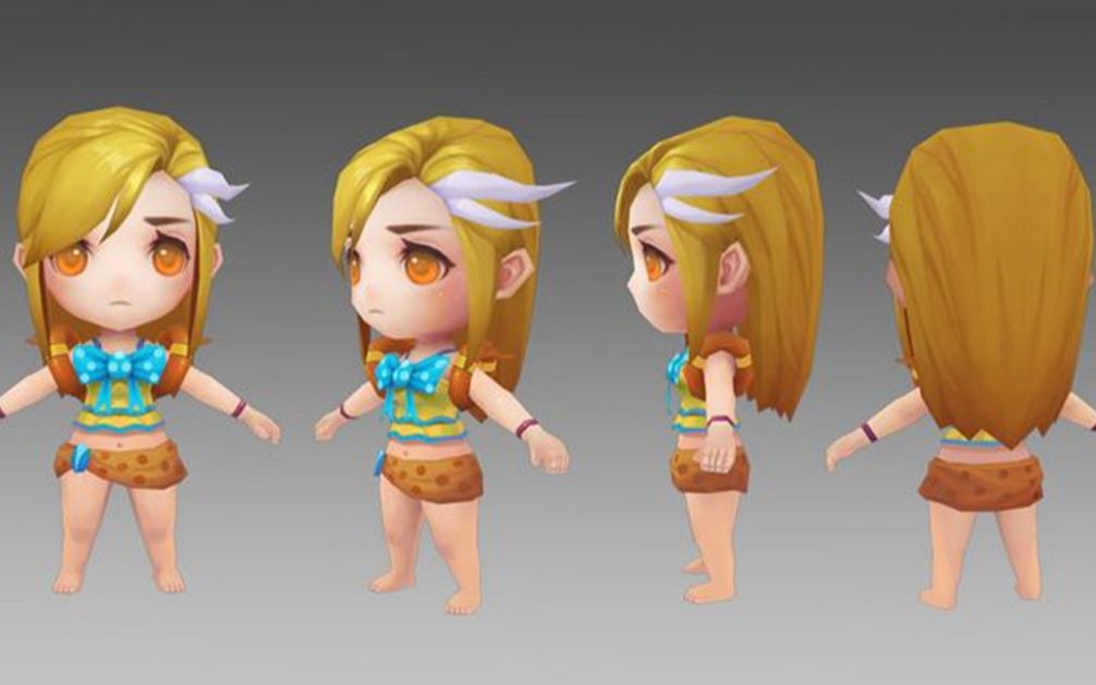 【3dmax角色建模】q版低模手绘角色模型-max bodypaint