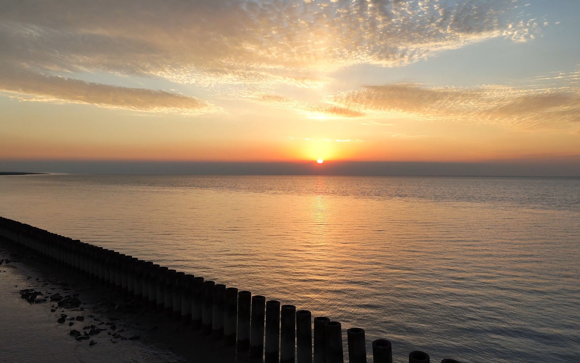 dji mini4 pro实拍崇明岛日出