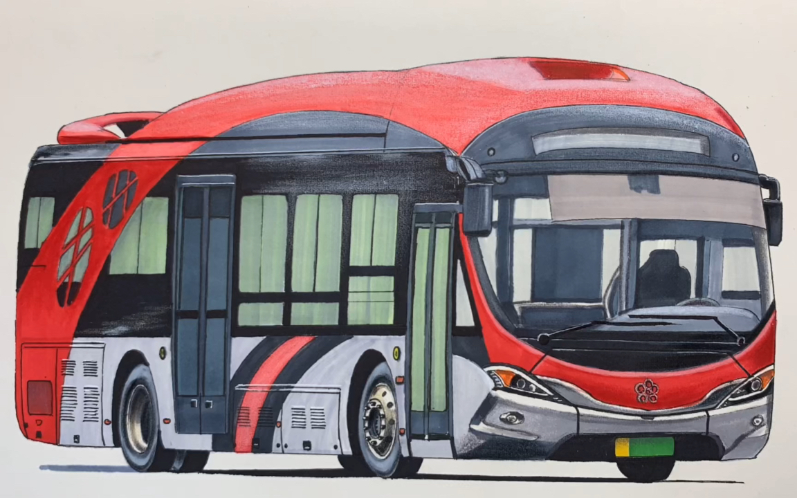 手绘银隆城市公交车,喜欢吗