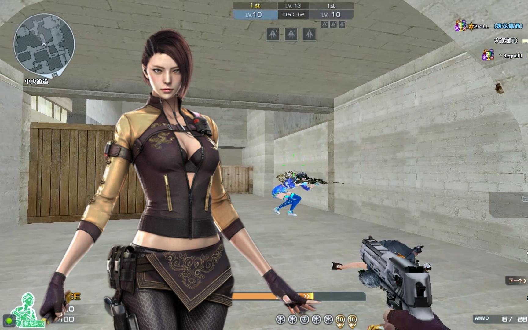 cf全能枪王个人赛,潜龙队x说:灵狐,请不要瞄着墙壁就打我!