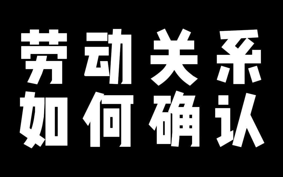 劳动关系 如何找确认哔哩哔哩bilibili