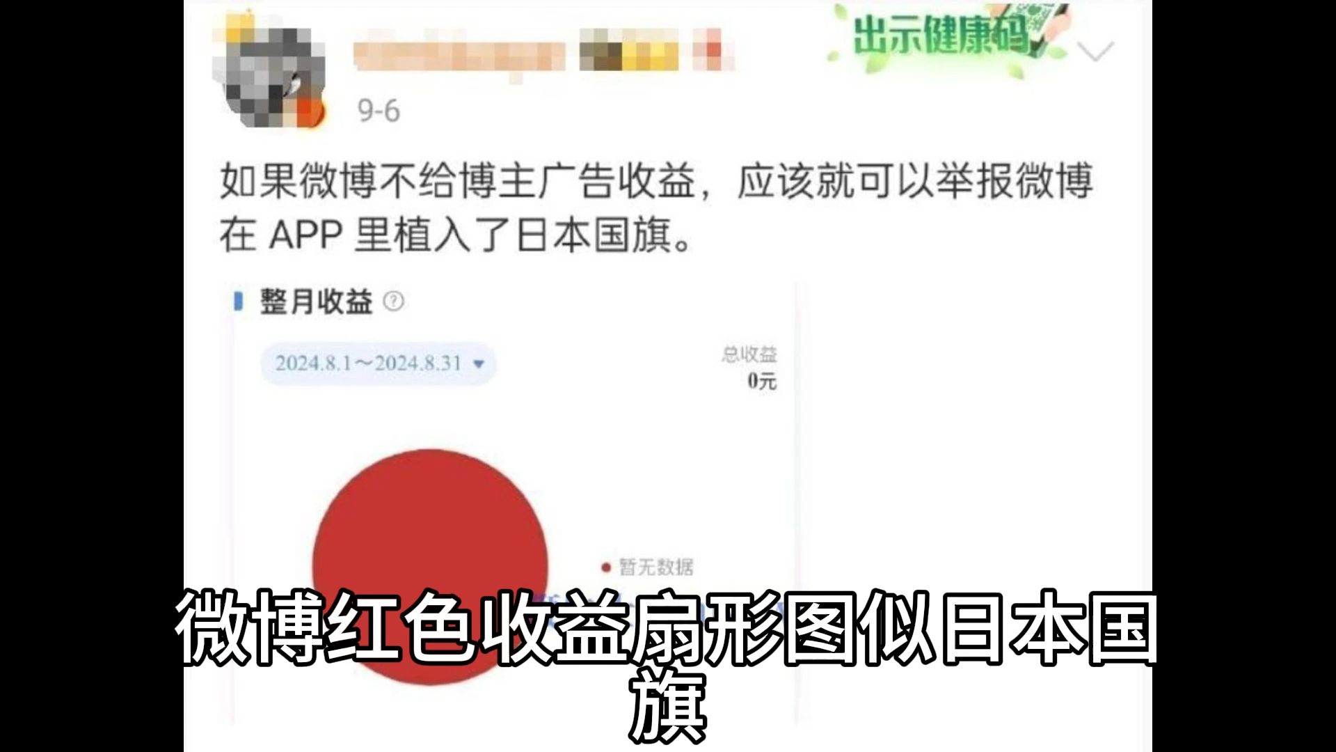 微博红色收益扇形图似日本国旗,博主戏称要举报,王高飞表态换颜色哔哩哔哩bilibili