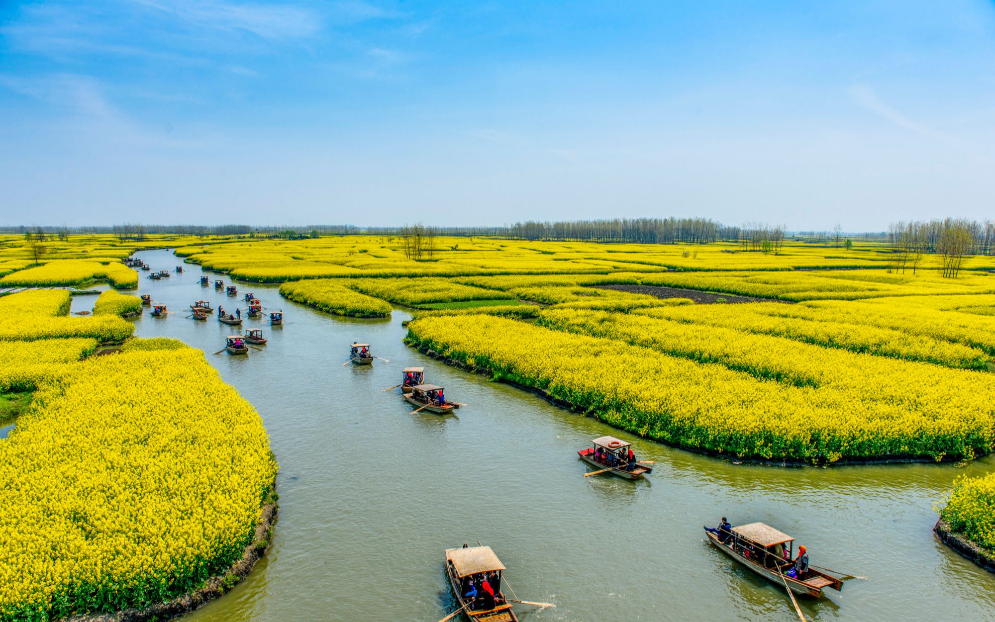 垛田景观:这里河港纵横,菱藕飘香,块块隔垛宛如漂浮于水面岛屿!