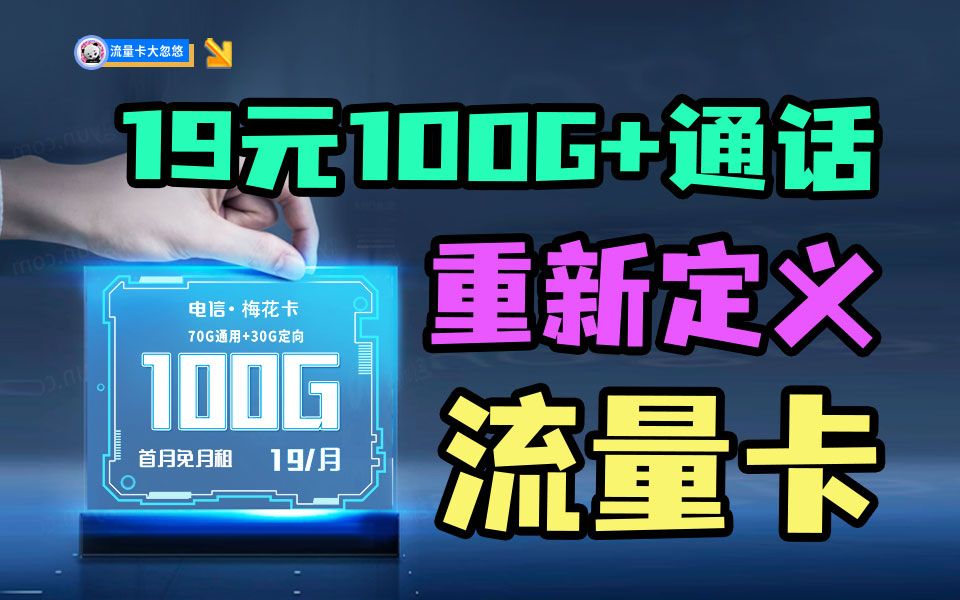 【大忽悠】你以为被下架的顶流手机流量卡,卷土重来了!丨电信梅花卡19元110G+100分钟哔哩哔哩bilibili